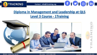 Online Diploma in Management & Leadership at QLS L3 Course