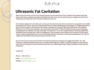 Ultrasonic Fat Cavitation