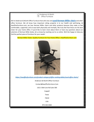 used herman miller chairs