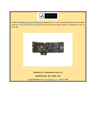 Macbook Retina 12 A1534 Parts | Appleparts.io