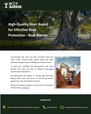 High-Quality Root Guard for Effective Root Protection - Root Barrier