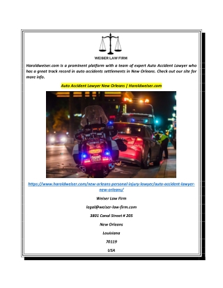 Auto Accident Lawyer New Orleans