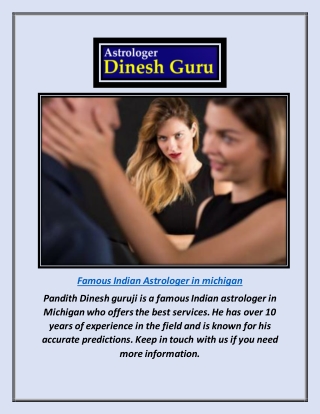 Get the famous Indian astrologer in Michigan
