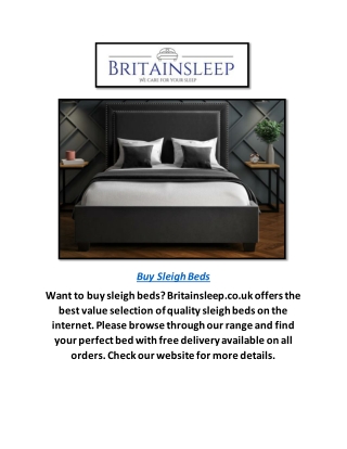 Buy Sleigh Beds | Britainsleep.co.ukQ