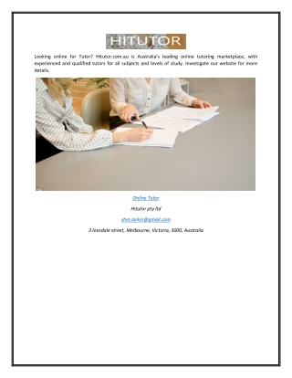 Online Tutor | Hitutor.com.au
