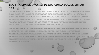 An easy troubleshooting guide for QuickBooks Error 1311