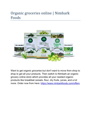 Organic groceries online | Nimbark Foods