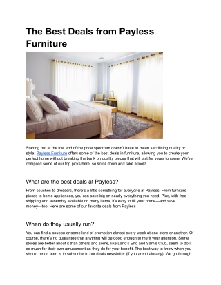 Payless Furniture