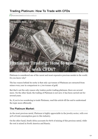 fxreviews.best-Trading Platinum How To Trade with CFDs