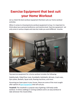 Exercise Equipment that best suit your Home Workout-converted