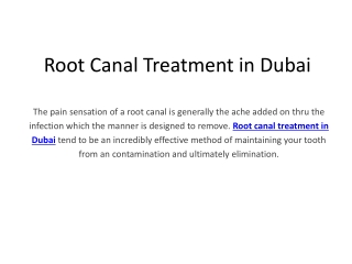 Root Canal Treatment in Dubai