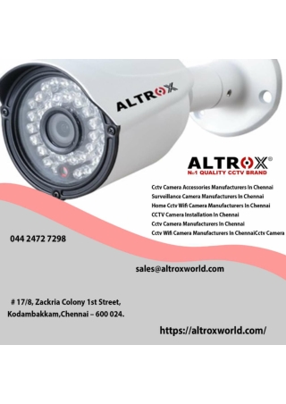 Cctv Camera Manufacturers In Chennai