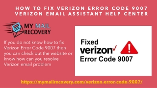 How to Fix Verizon Error Code 9007 - Verizon Email Assistant Help Center