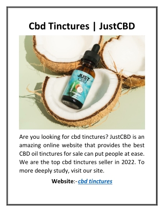 Cbd Tinctures | JustCBD