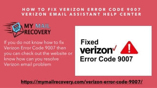 How to Fix Verizon Error Code 9007 - Verizon Email Assistant Help Center