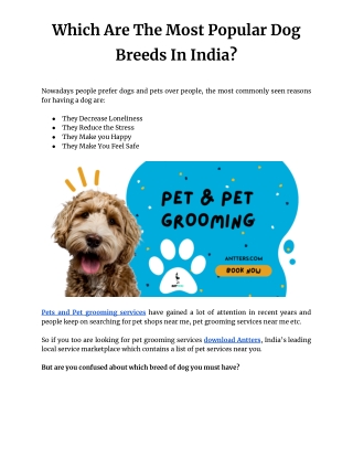 Which Are The Most Popular Dog Breeds In India?