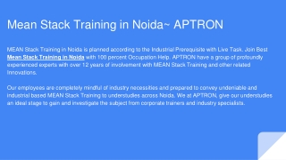 Mean Stack Training in Noida