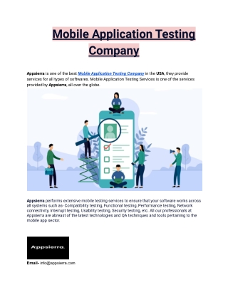 Mobile Application Testing Company