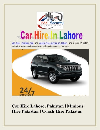 Car Hire In Lahore