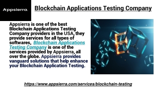 Blockchain Applications Testing Company