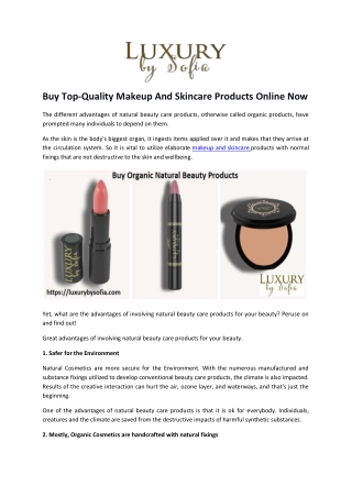 Buy Top-Quality Makeup And Skincare Products Online Now