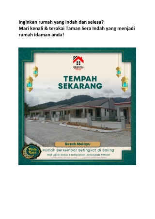 Inginkan rumah yang indah dan selesa