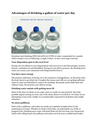 Advantages of drinking a gallon of water per day