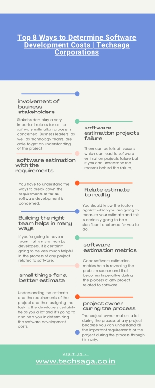Top 8 Ways to Determine Software Development Costs - Techsaga Corporations