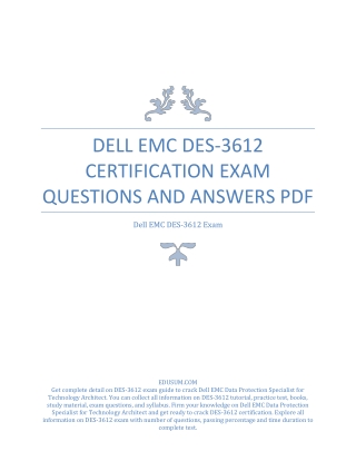 Dell EMC DES-3612 Certification Exam Questions and Answers PDF