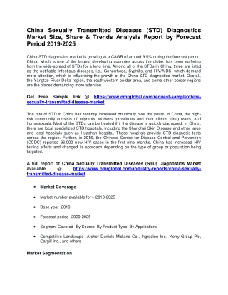 China Sexually Transmitted Diseases (STD) Diagnostics Market Size, Share