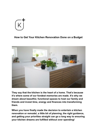 How to Get Your Kitchen Renovation Done on a Budget
