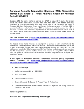 European Sexually Transmitted Diseases (STD) Diagnostics Market Size, Share