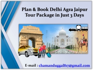 Plan & Book Delhi Agra Jaipur Tour Package in Just 3 Days