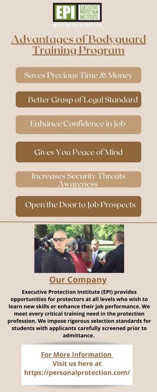 Advantages of Bodyguard Training Program