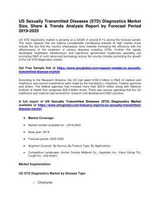 US Sexually Transmitted Diseases (STD) Diagnostics Market Size, Share & Trends
