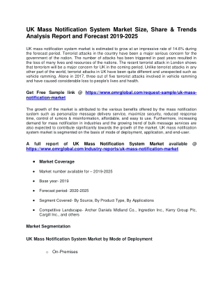 UK Mass Notification System Market Size, Share & Trends Analysis Report