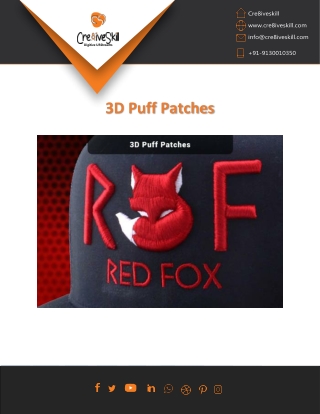 custom 3d Puff Embroidery patch Service | Cre8iveSkill