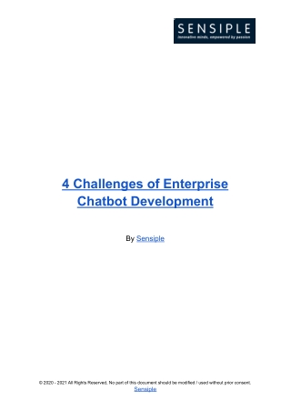 4 Challenges of Enterprise Chatbot Development