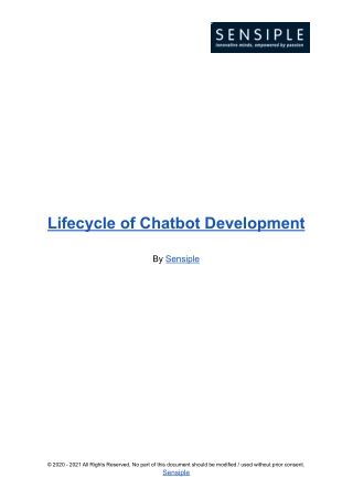 Lifecycle of Chatbot Development