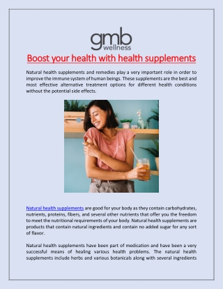Boost your health with health supplements