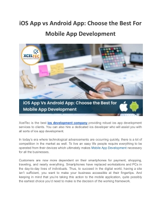 iOS App vs Android App: Choose the Best For Your Business