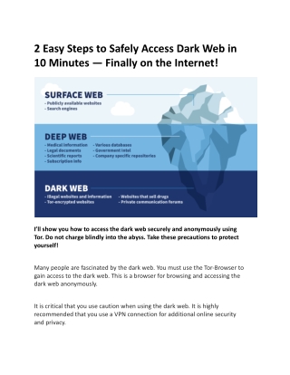 2 Easy Steps to Safely Access Dark Web in 10 Minutes — Finally on the Internet