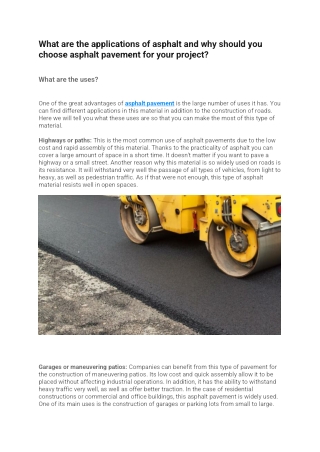 Asphalt and why should you choose asphalt pavement