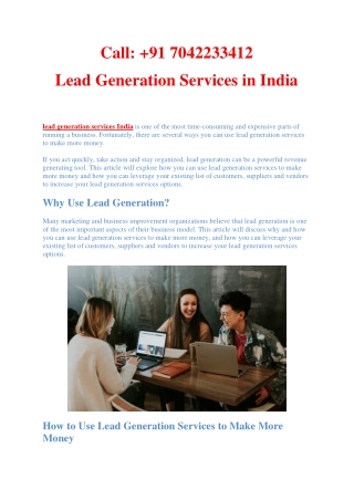 Lead Generation Services in India