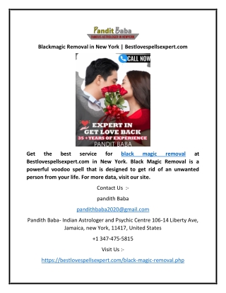 Blackmagic Removal in New York | Bestlovespellsexpert.com