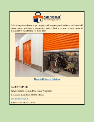 Home and Household Items Storage Solutions in Bangalore