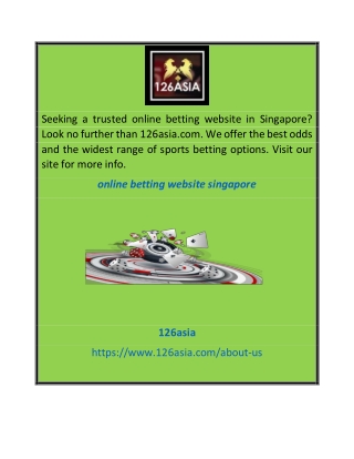 Online Betting Website Singapore | 126asia.com