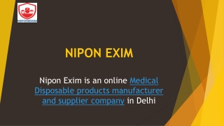 Best Medical Disposable products manufacturer and supplier company in Delhi