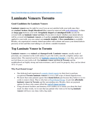 Laminate Veneers Toronto