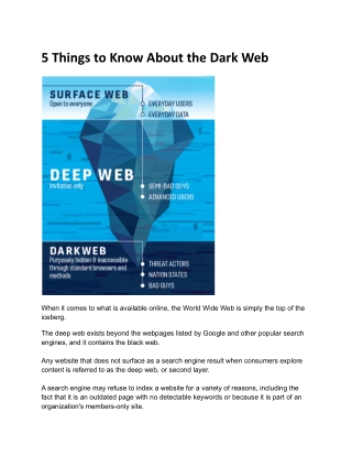 5 Ultimate Things You Should Know About Dark Web